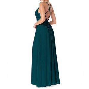 Azazie Pine Backless Dress.